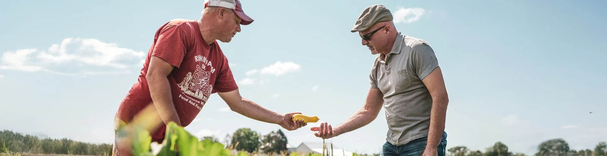 Two of Parkhurst's Know Your Source partners hand pick farm grown vegetables for a delicious dining experience.